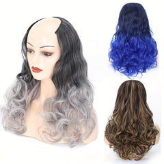 Medium Length Big Wave Half Head Wig For Women