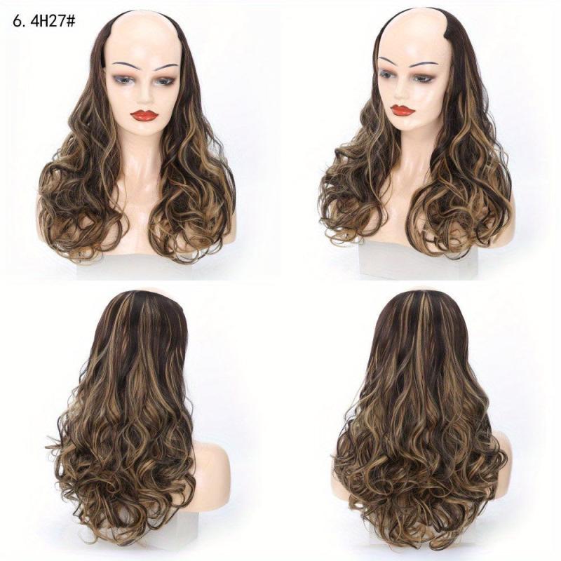 Medium Length Big Wave Half Head Wig For Women