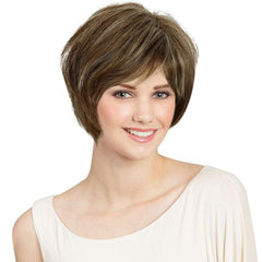 Short Straight Hair Wigs With Bangs 20-32cm Synthetic Heat Resistant Pixie Cut