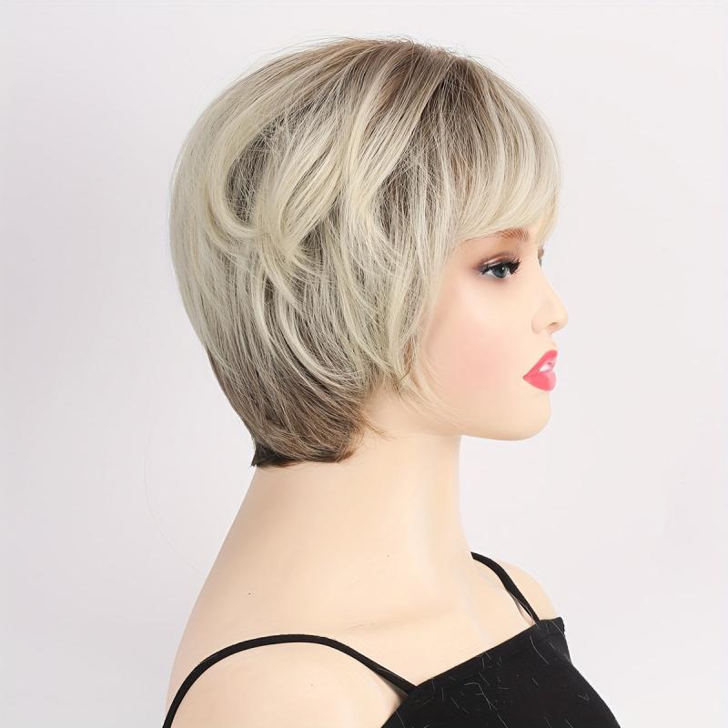 Short Curly Wavy Wig - Blonde Heat Resistant Pixie Party Cosplay Use