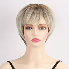 Short Curly Wavy Wig - Blonde Heat Resistant Pixie Party Cosplay Use