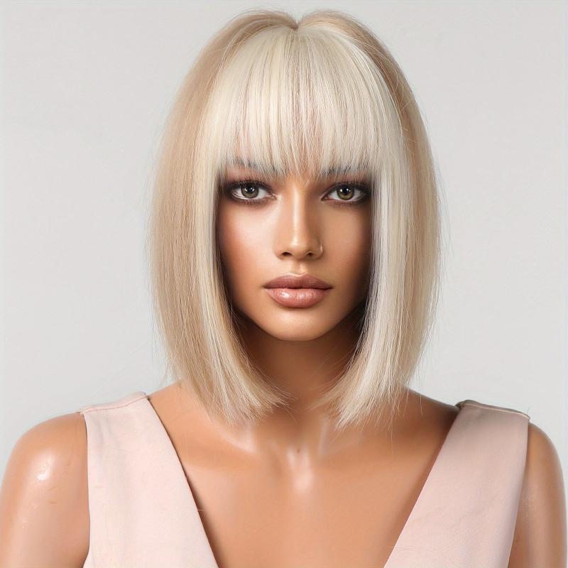 Wine Red Short Bob Wig with Bangs for Daily Party Cosplay