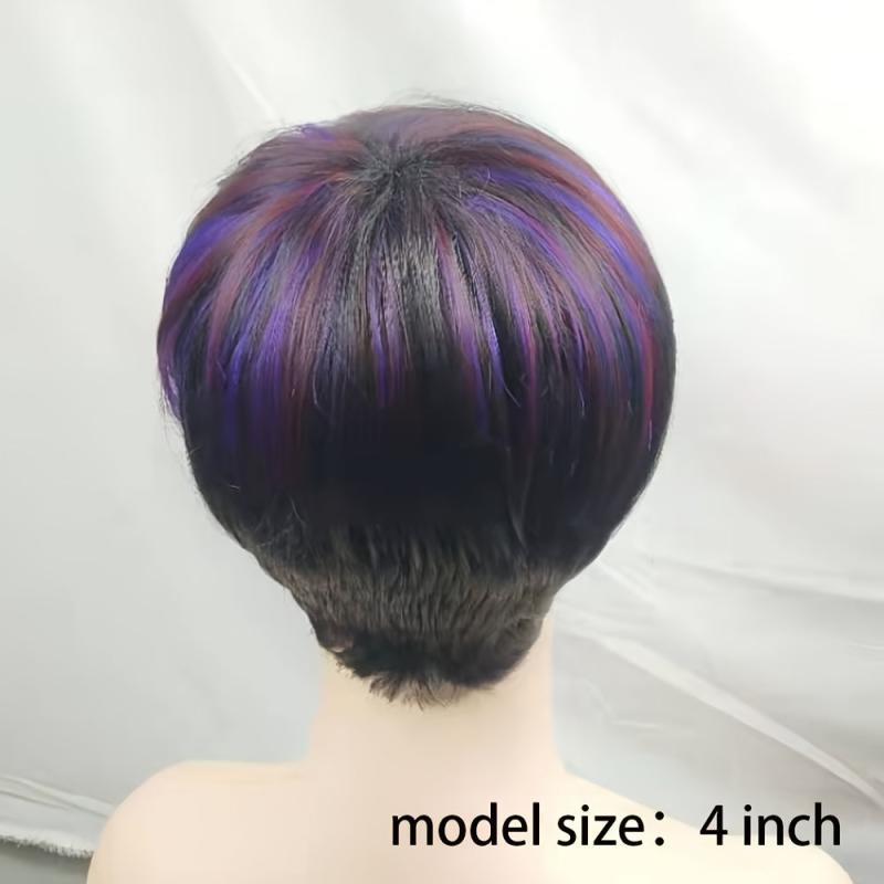 Short Wavy Pixie Cut Wig With Bangs Synthetic Wigs For Women
