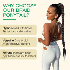 86 36 Cm Long Braided Ponytail Extensions With Tinsel Hair
