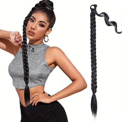 86 36 Cm Long Braided Ponytail Extensions With Tinsel Hair