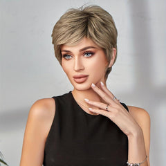 Short Pixie Cut Straight Hair Wigs 20-32cm Synthetic Non-Lace Wigs for Women