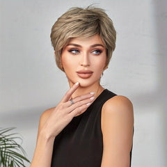 Short Pixie Cut Straight Hair Wigs 20-32cm Synthetic Non-Lace Wigs for Women