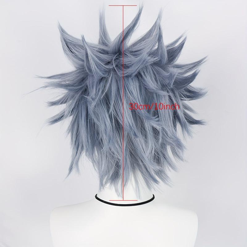 Short Gray Straight Hair Wigs For Men - Synthetic Fiber Hair Replacement Wigs