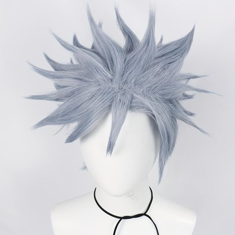 Short Gray Straight Hair Wigs For Men - Synthetic Fiber Hair Replacement Wigs