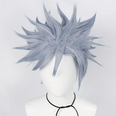 Short Gray Straight Hair Wigs For Men - Synthetic Fiber Hair Replacement Wigs