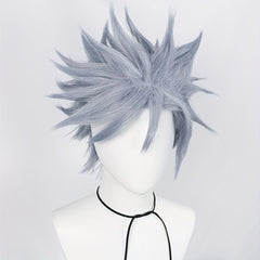 Short Gray Straight Hair Wigs For Men - Synthetic Fiber Hair Replacement Wigs