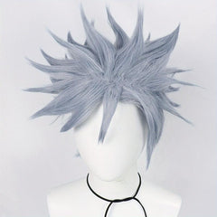 Short Gray Straight Hair Wigs For Men - Synthetic Fiber Hair Replacement Wigs