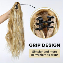 Claw Ponytail Highlight Long Curly Wavy Ponytail Extensions