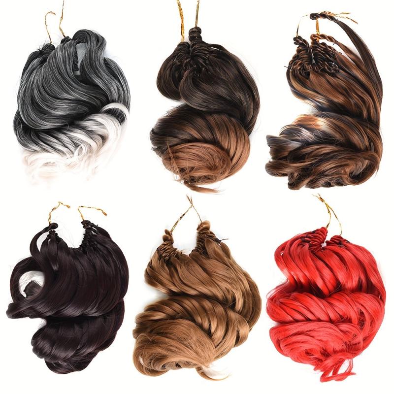 2pcs Crochet Body Wave Hair Extensions Synthetic Hair For Women
