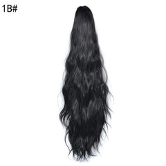 Ombre Gray Long Ponytail Extension with Curly Wavy Clip In Hairpiece