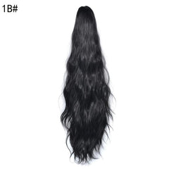 Ombre Gray Long Ponytail Extension with Curly Wavy Clip In Hairpiece
