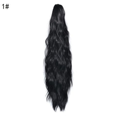 Ombre Gray Long Ponytail Extension with Curly Wavy Clip In Hairpiece