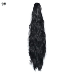 Ombre Gray Long Ponytail Extension with Curly Wavy Clip In Hairpiece