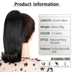 30 48 Cm Straight Ponytail Extensions for Women Girls Daily Use