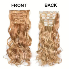 50 8 Cm Ombre Long Wavy Curly Hair Extensions 16 Clips Synthetic Heat Resistant