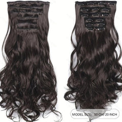 50 8 Cm Ombre Long Wavy Curly Hair Extensions 16 Clips Synthetic Heat Resistant