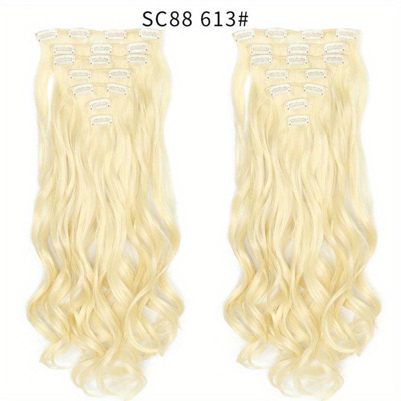 7Pcs Long Wavy Curly Hair Extensions Clips Synthetic Hairpieces For Women