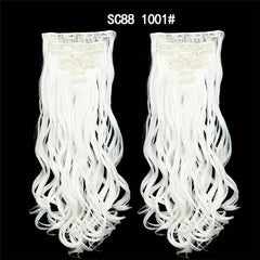 7Pcs Long Wavy Curly Hair Extensions Clips Synthetic Hairpieces For Women
