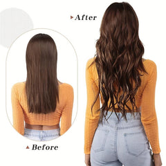 7Pcs Long Wavy Curly Hair Extensions Clips Synthetic Hairpieces For Women