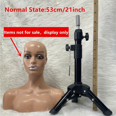 Mini Mannequin Head Stand Wig Stand Tripod Adjustable 38 1 73 66 Cm