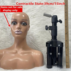 Mini Mannequin Head Stand Wig Stand Tripod Adjustable 38 1 73 66 Cm