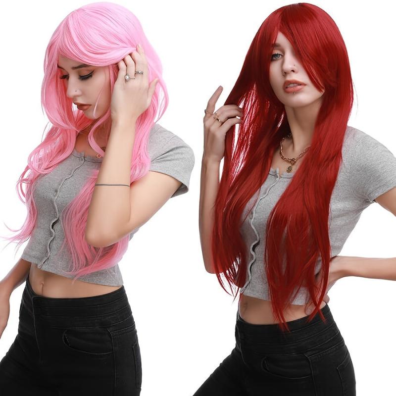 Wavy Cosplay Wig Heat Resistant Synthetic Hair For Women