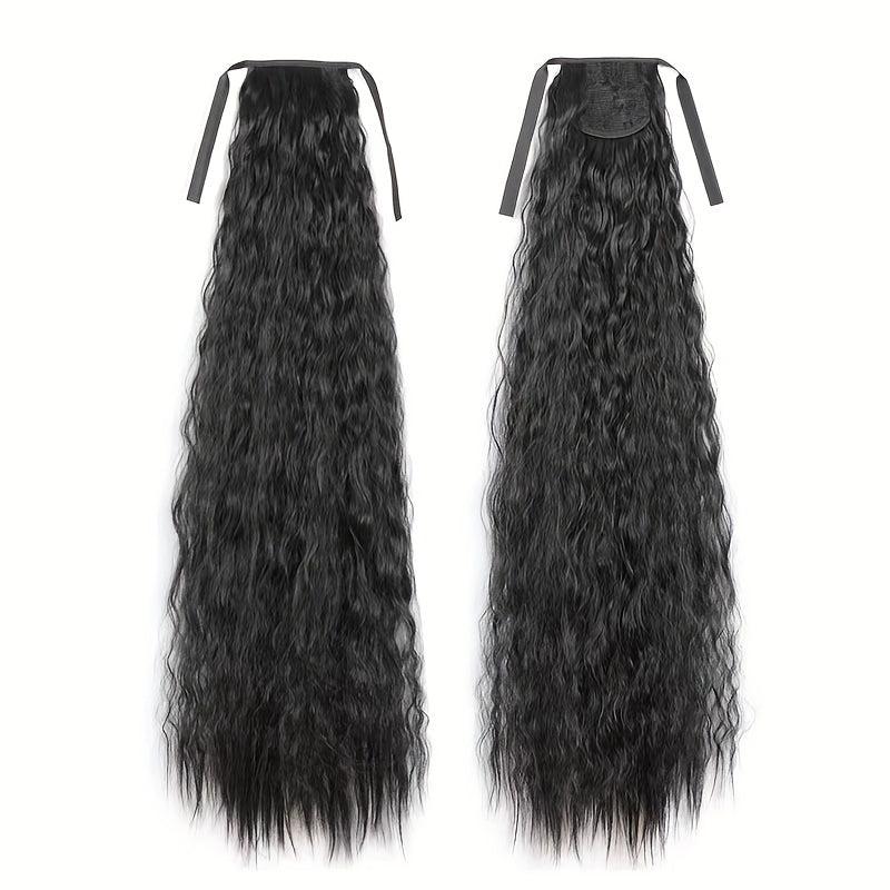 Long Curly Wavy Ponytail Extensions Synthetic Hair Natural Daily Use