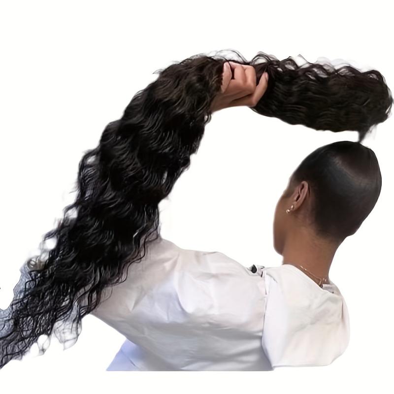 Long Curly Wavy Ponytail Extensions Synthetic Hair Natural Daily Use