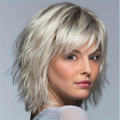 Ombre Curly Wig With Side Bangs 30 48 Cm Short Synthetic Hair For Women