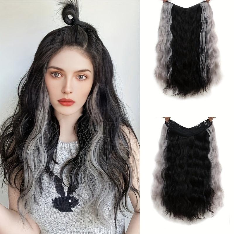 Synthetic Long Wig Hanging Rar Dyed Wig Piece V Type Highlighting