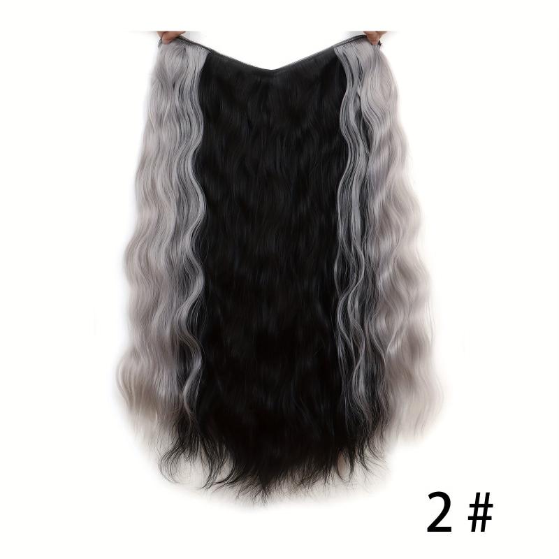 Synthetic Long Wig Hanging Rar Dyed Wig Piece V Type Highlighting