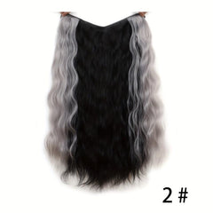 Synthetic Long Wig Hanging Rar Dyed Wig Piece V Type Highlighting