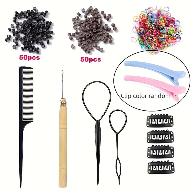 Hair Tinsel Kit 12 Colors 2400 Strands Hair Tinsel Heat Resistant Extensions