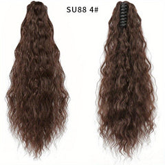 55 88 Cm Long Curly Wavy Hair Extensions Claw Ponytail Natural Synthe