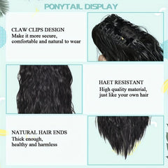 55 88 Cm Long Curly Wavy Hair Extensions Claw Ponytail Natural Synthe