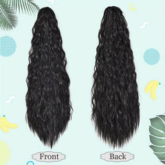 55 88 Cm Long Curly Wavy Hair Extensions Claw Ponytail Natural Synthe