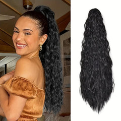 55 88 Cm Long Curly Wavy Hair Extensions Claw Ponytail Natural Synthe