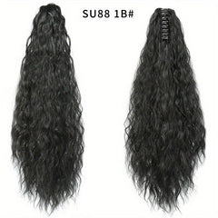 55 88 Cm Long Curly Wavy Hair Extensions Claw Ponytail Natural Synthe