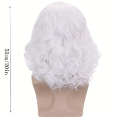 Christmas Old Men's Wig Long Curly Wig With Beard Synthetic Wig For Halloween