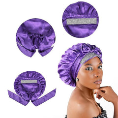 Silky Satin Sleeping Hat Night Sleep Cap Hair Care Bonnet Nightcap