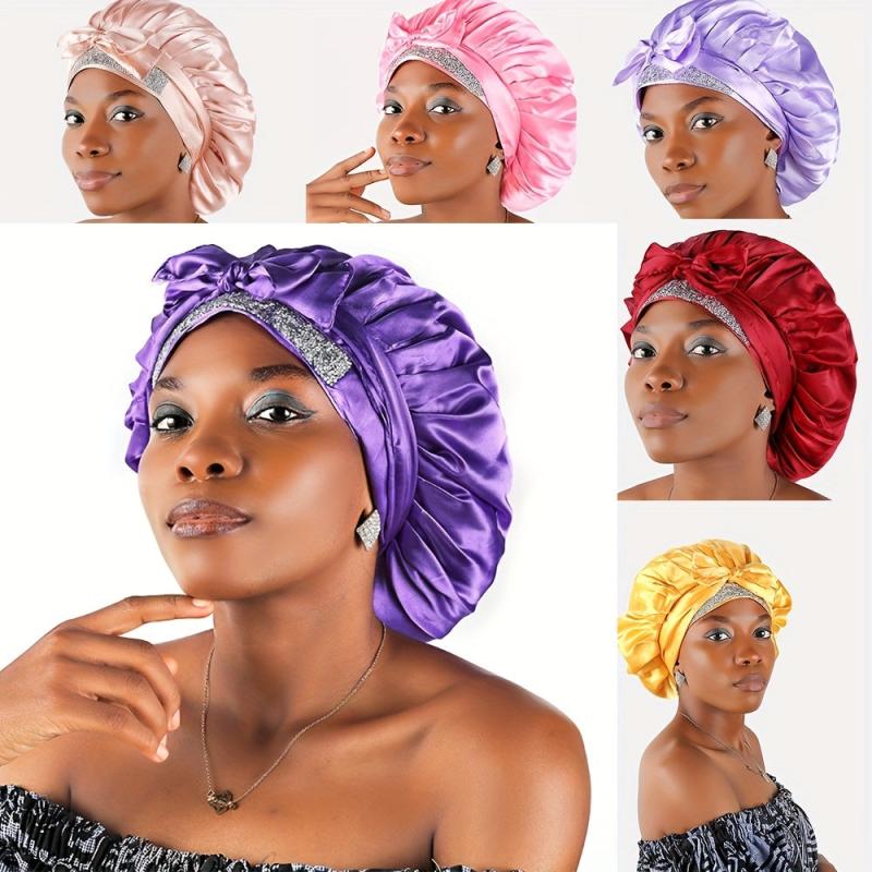 Silky Satin Sleeping Hat Night Sleep Cap Hair Care Bonnet Nightcap
