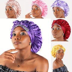Silky Satin Sleeping Hat Night Sleep Cap Hair Care Bonnet Nightcap