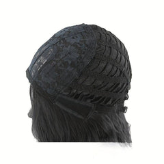 Short Curly Bob Cut Synthetic Wig with Oblique Bangs