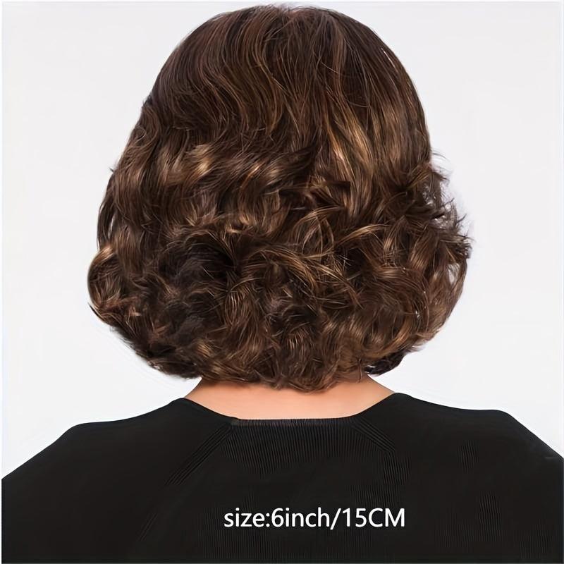 Short Curly Bob Cut Synthetic Wig with Oblique Bangs