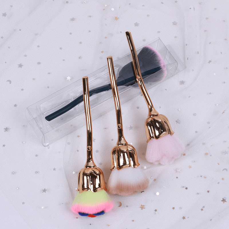 Rose Makeup Brush Large Soft Powder Facial Brush Blush Brush